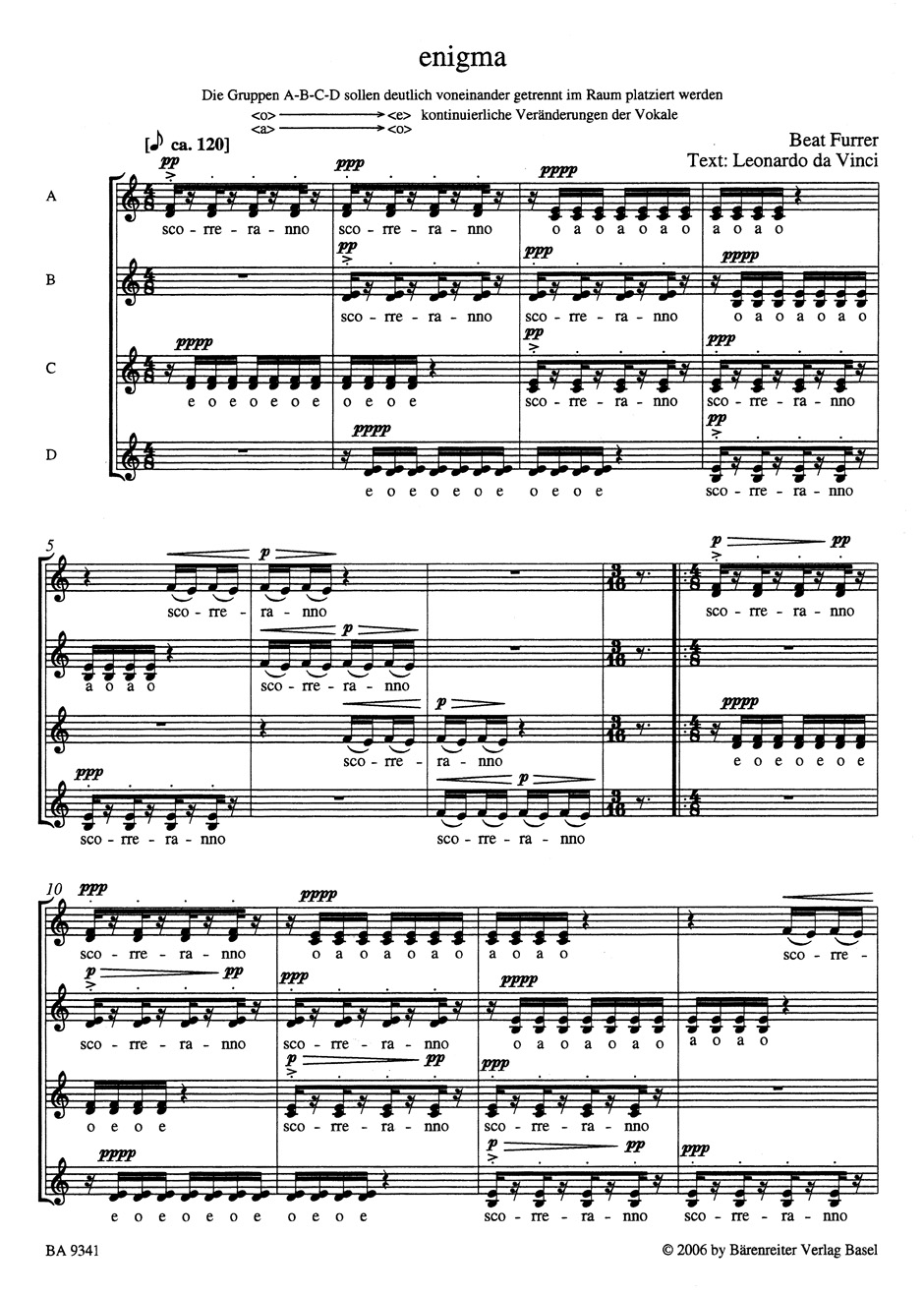 Anderes Coverbild enigma für gemischten Chor a cappella (2006)