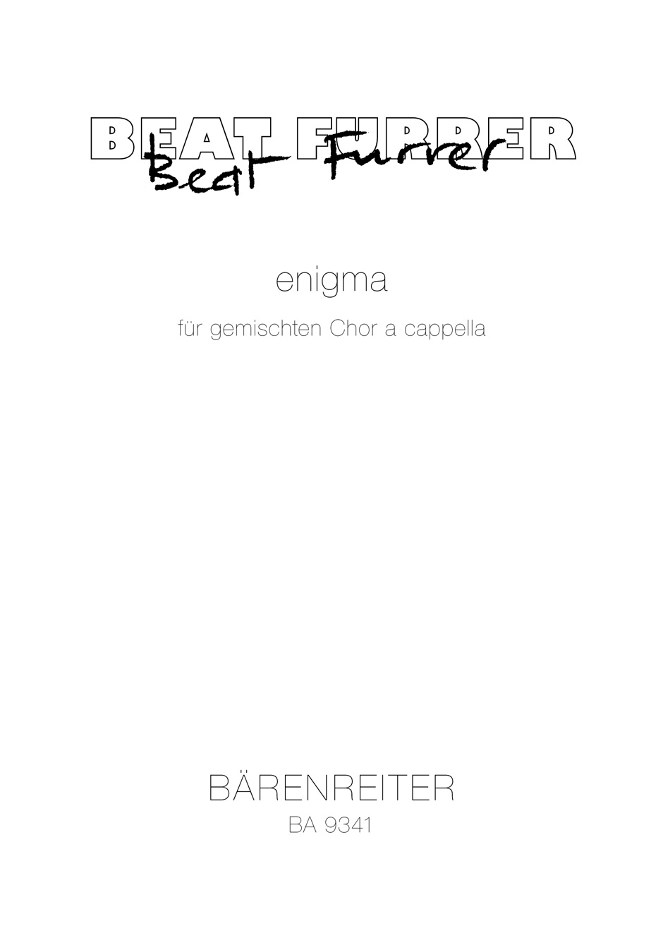 Vorderes Coverbild enigma für gemischten Chor a cappella (2006)