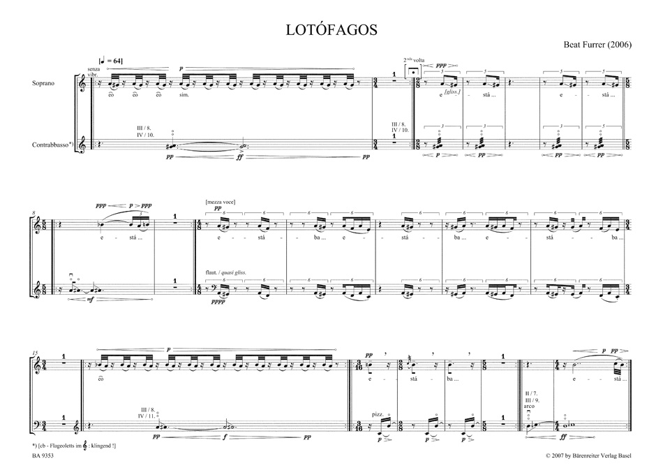 Anderes Coverbild lotófagos für Sopran und Kontrabass (2006)