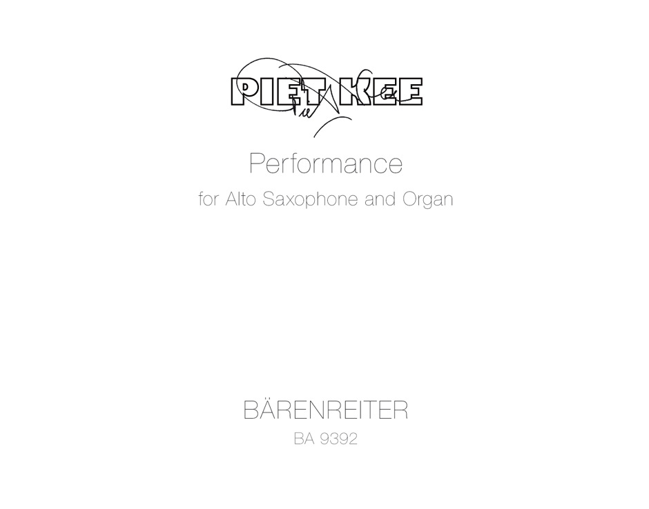 Vorderes Coverbild Performance für Alt-Saxophon und Orgel