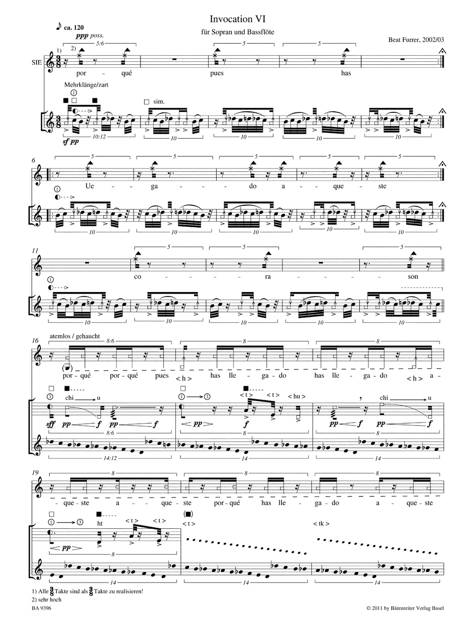 Anderes Coverbild invocation VI für Sopran und Bassflöte (2002/2003)