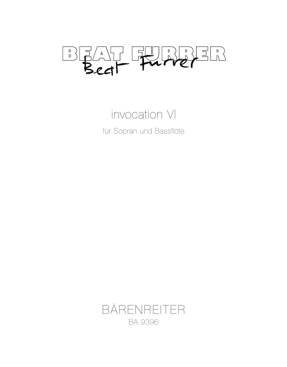 Vorderes Coverbild invocation VI für Sopran und Bassflöte (2002/2003)