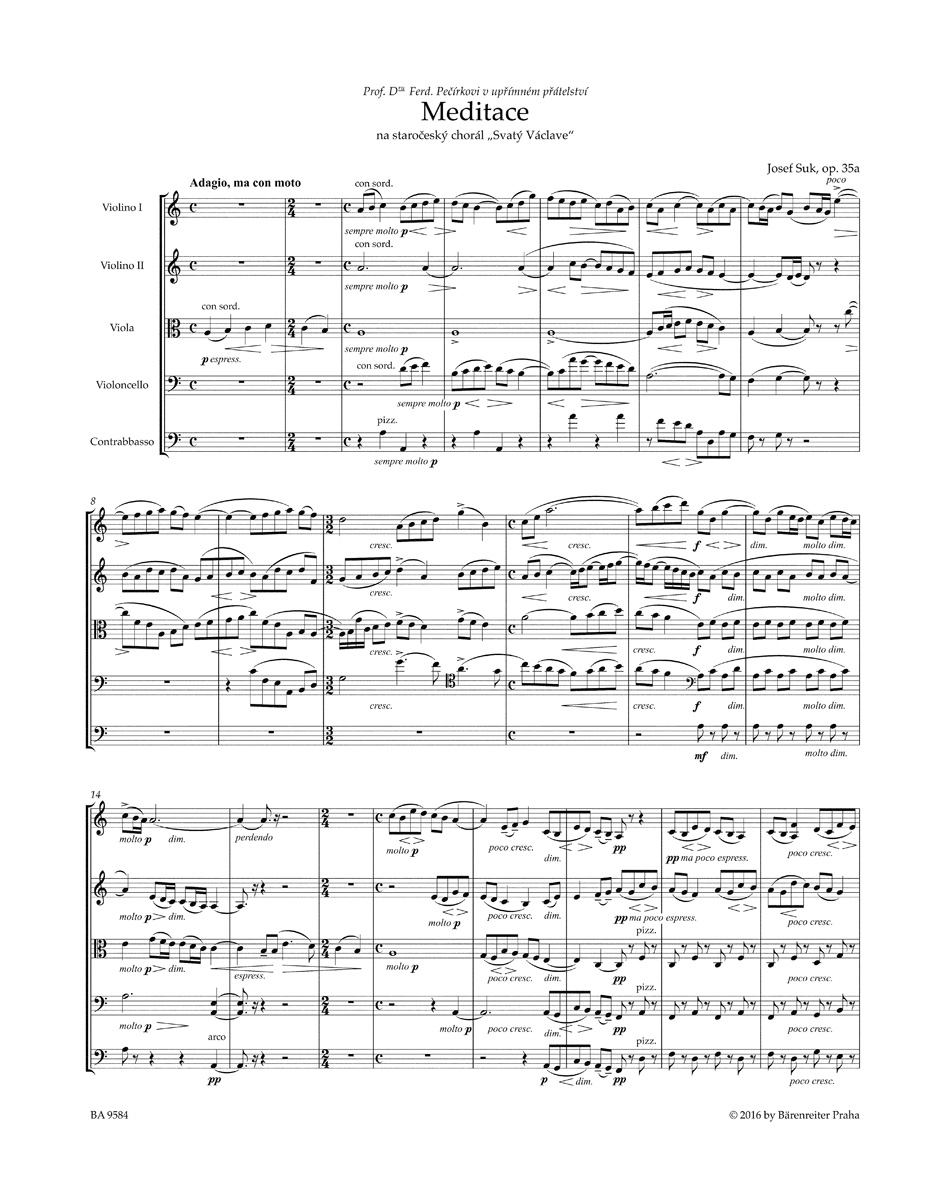 Anderes Coverbild Meditation über den altböhmischen Choral "St. Wenzeslaus" für Streichorchester op. 35a