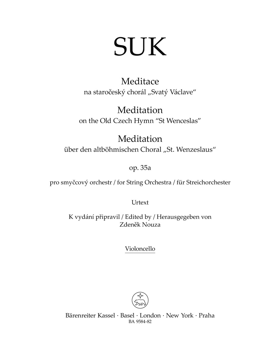 Vorderes Coverbild Meditation über den altböhmischen Choral "St. Wenzeslaus" für Streichorchester op. 35a