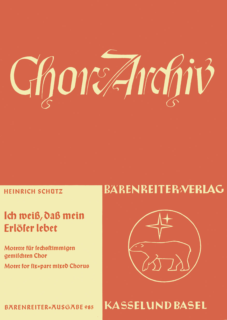 Vorderes Coverbild Ich weiß, daß mein Erlöser lebet SWV 457