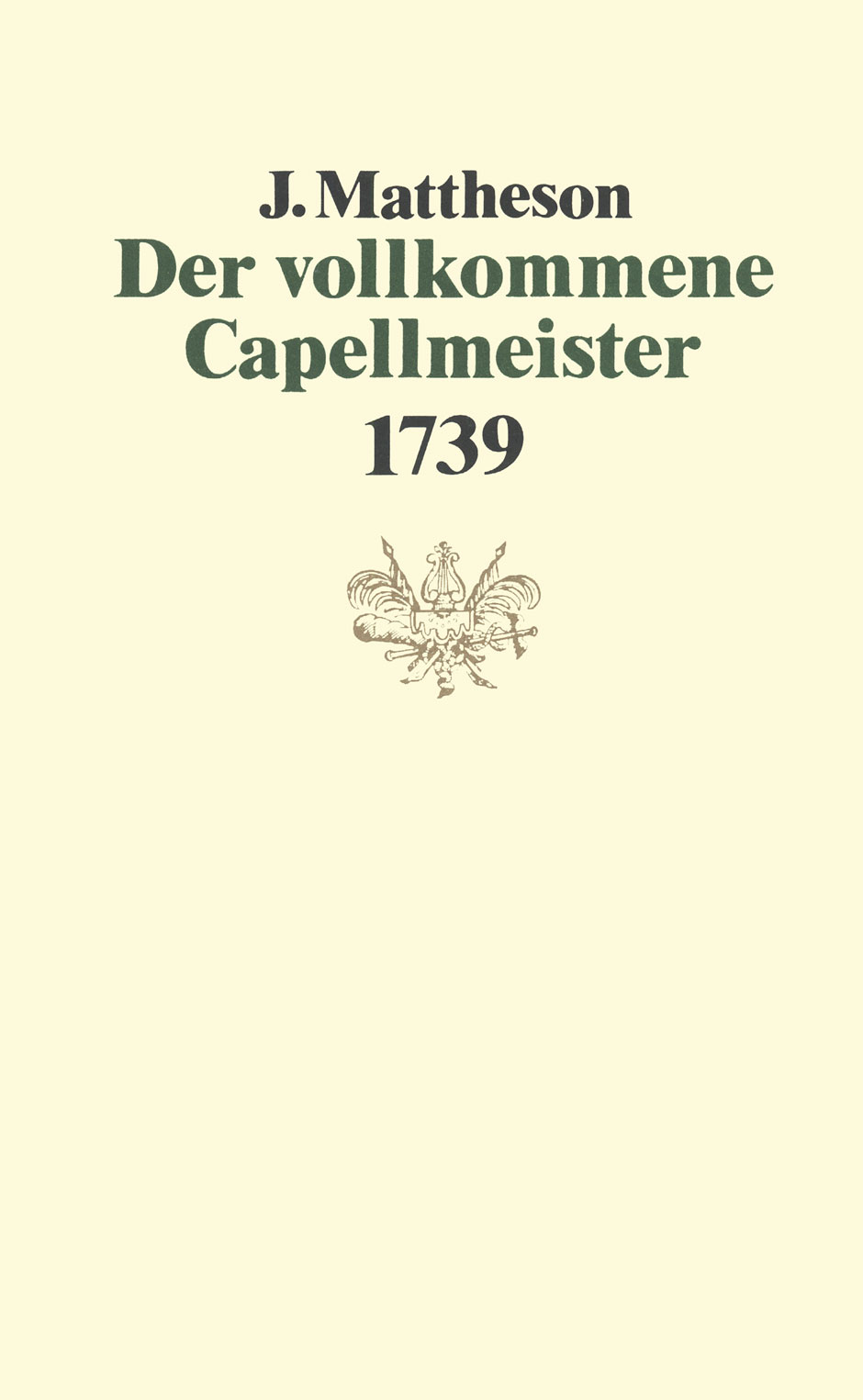 Vorderes Coverbild Der vollkommene Capellmeister