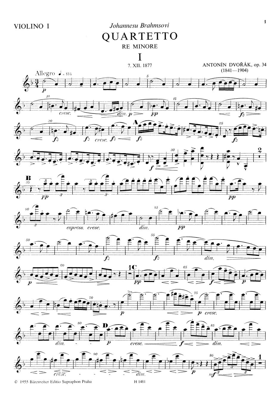 Anderes Coverbild Streichquartett Nr. 9 d-Moll op. 34