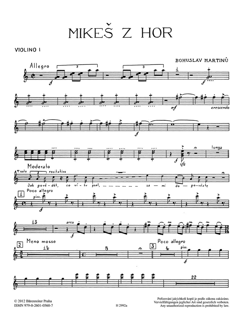 Anderes Coverbild Mikeš z hor (Mikesch vom Berge / Mikesh from the Hills) für gemischten Chor, Sopran und Tenor solo, zwei Violinen, Bratsche und Klavier