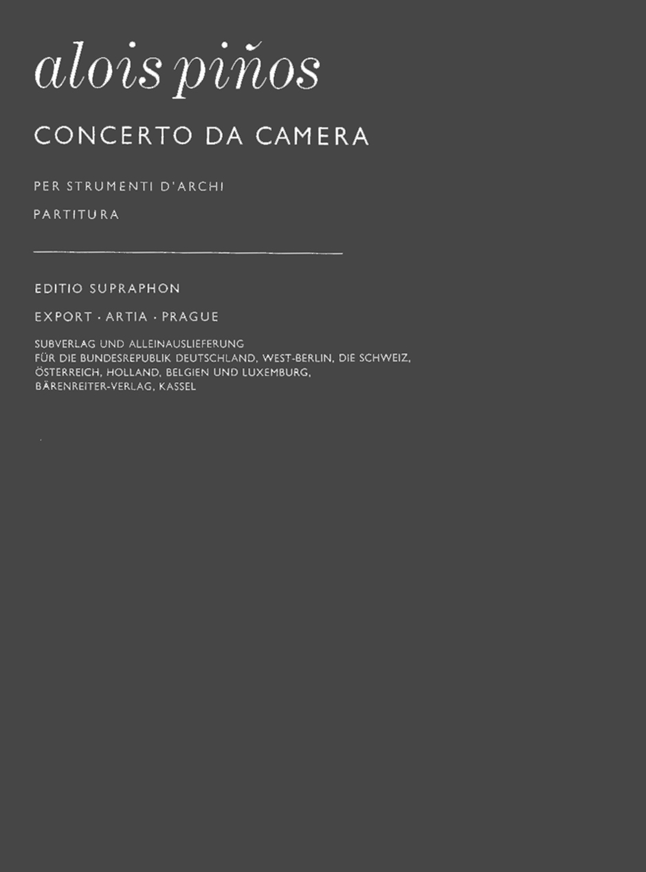 Vorderes Coverbild Concerto da camera