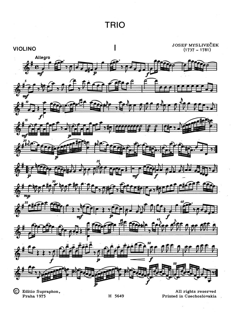 Anderes Coverbild Trio für Violine, Violoncello und Kontrabass G-Dur