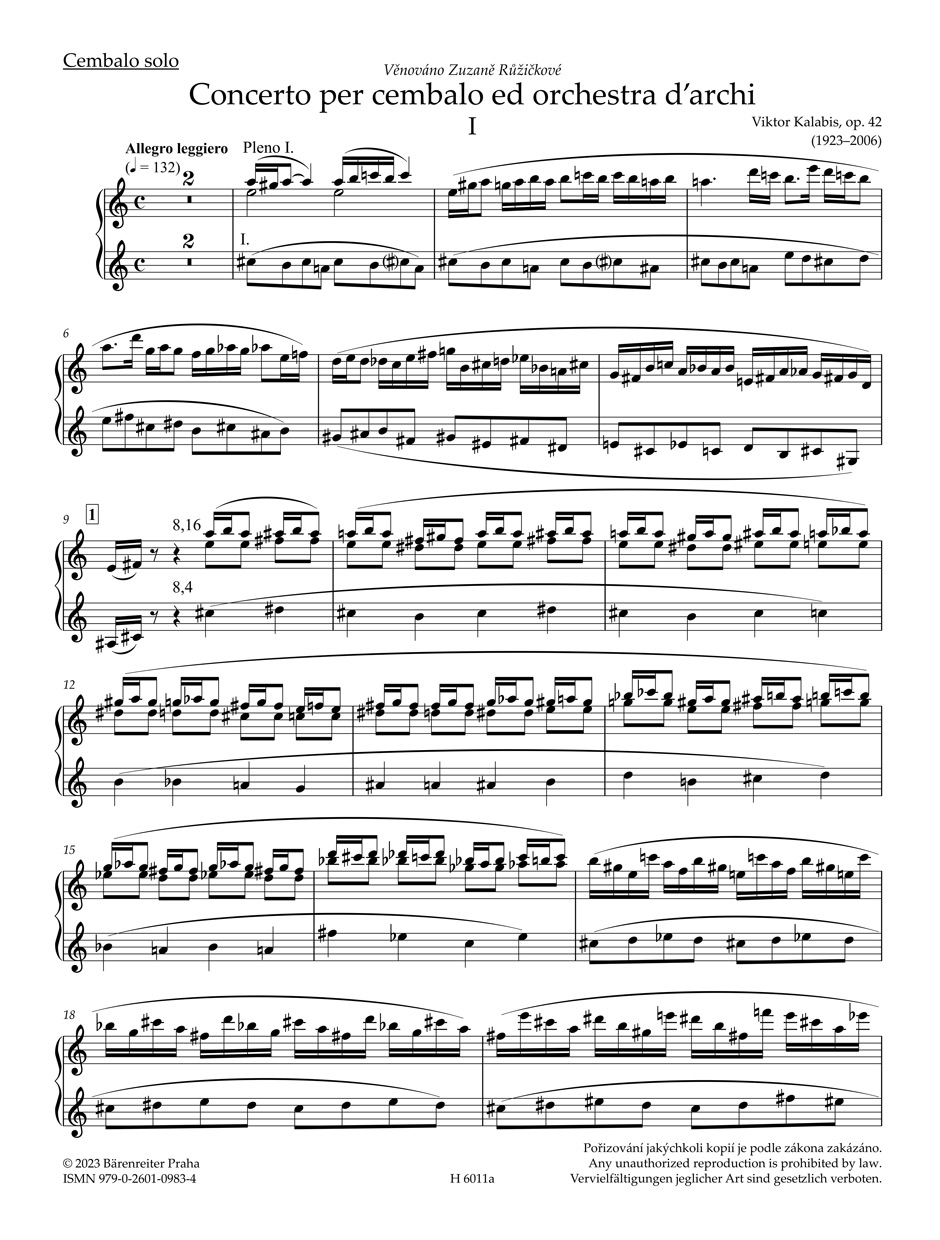Vorderes Coverbild Konzert für Cembalo und Orchester op. 42