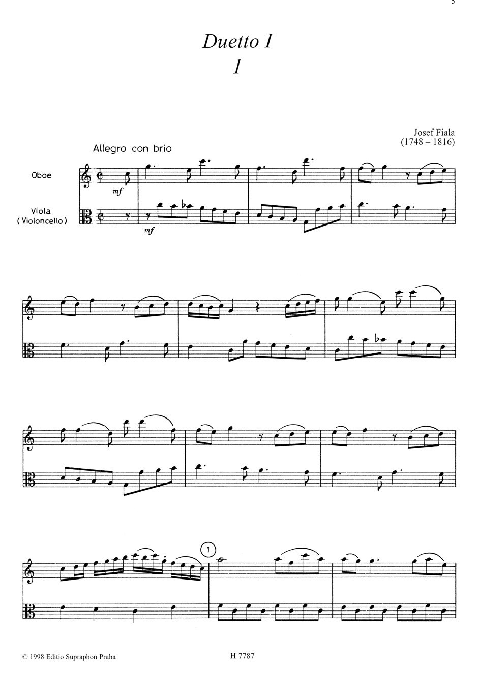 Anderes Coverbild Zwei Duette für Oboe und Bratsche / Violoncello