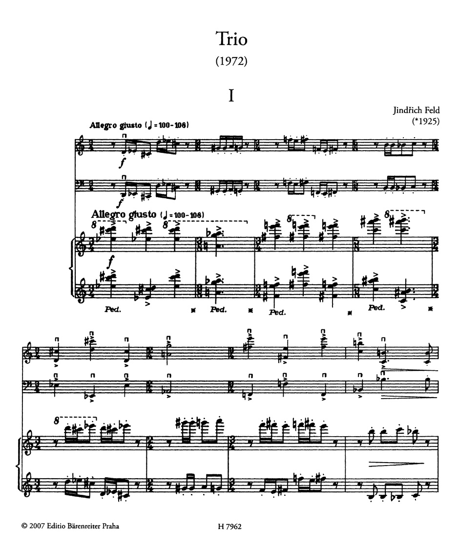 Anderes Coverbild Trio für Violine (Flöte), Violoncello und Klavier