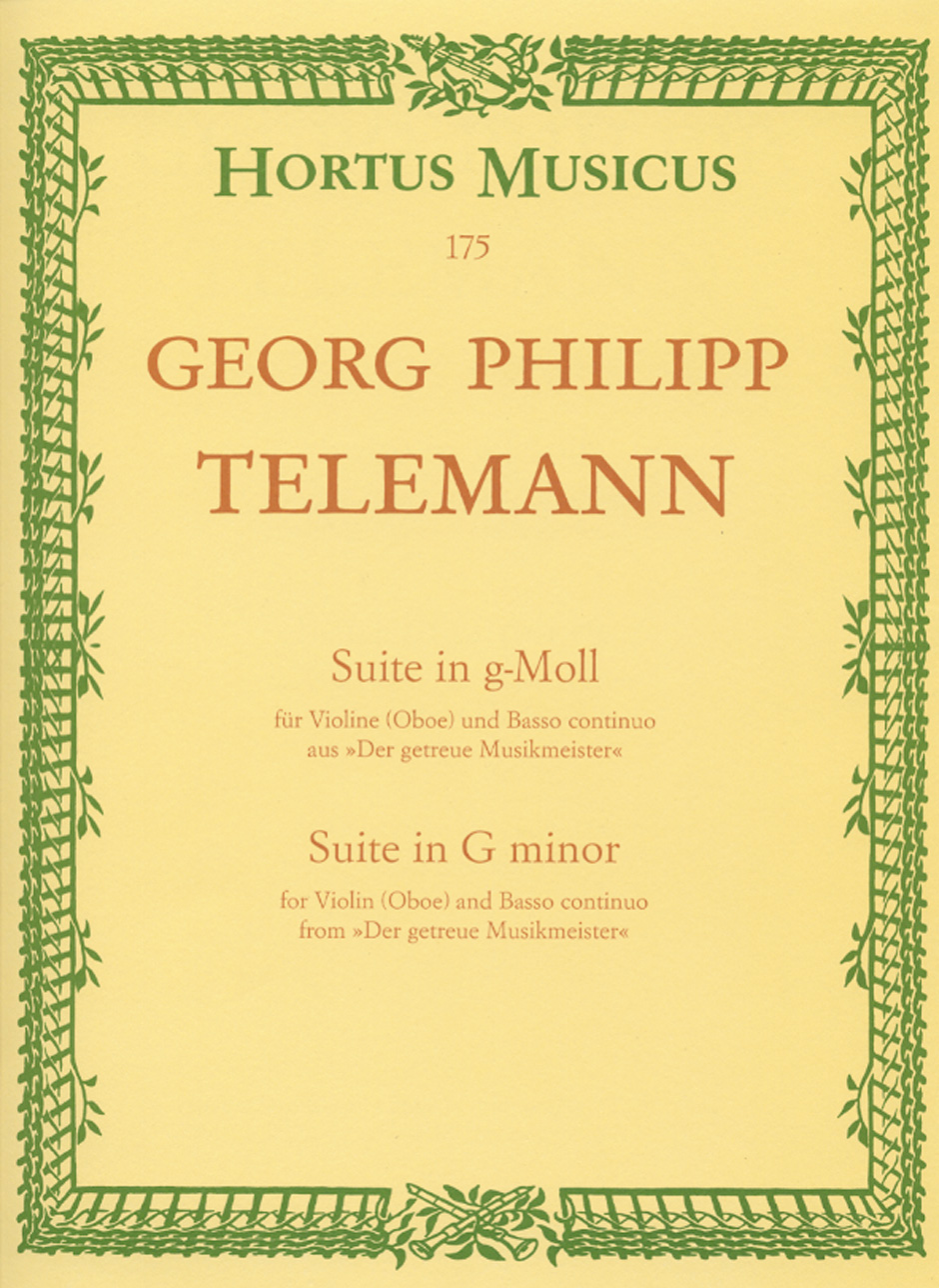 Vorderes Coverbild Suite für Violine oder Oboe und Basso continuo g-Moll TWV 41:g4