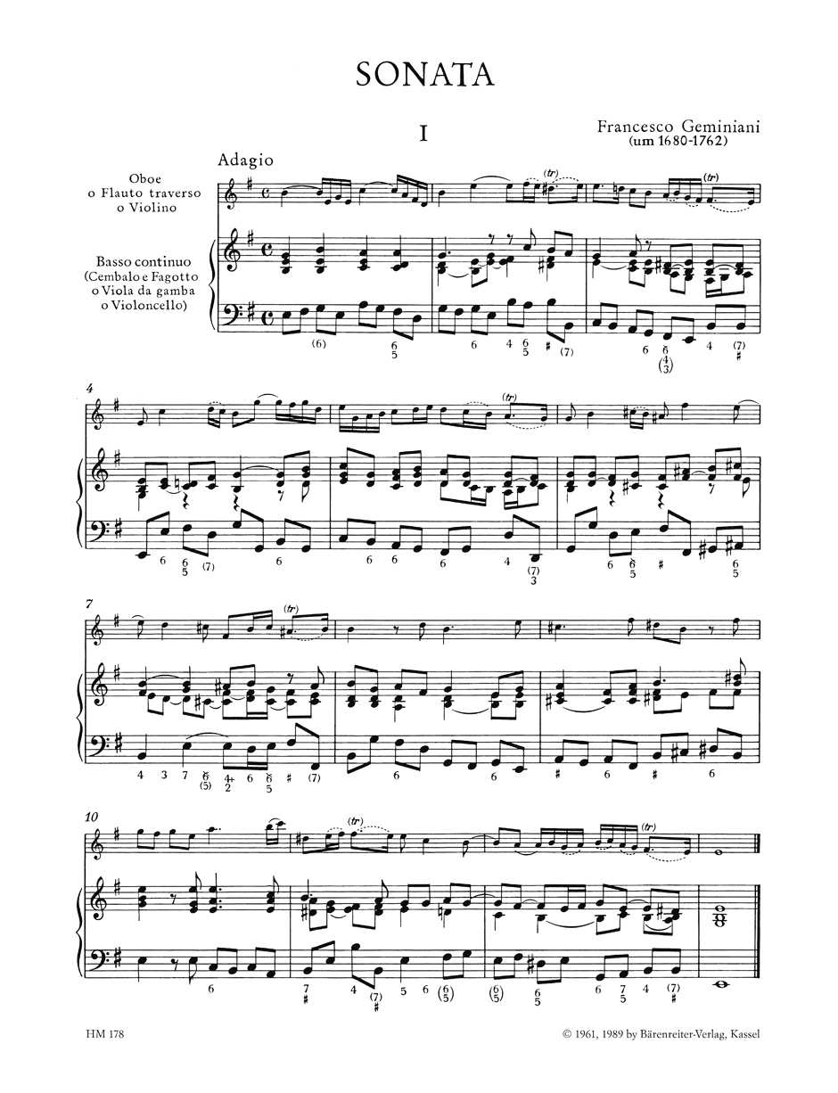 Anderes Coverbild Sonate für Oboe oder Querflöte oder Violine und Basso continuo e-Moll