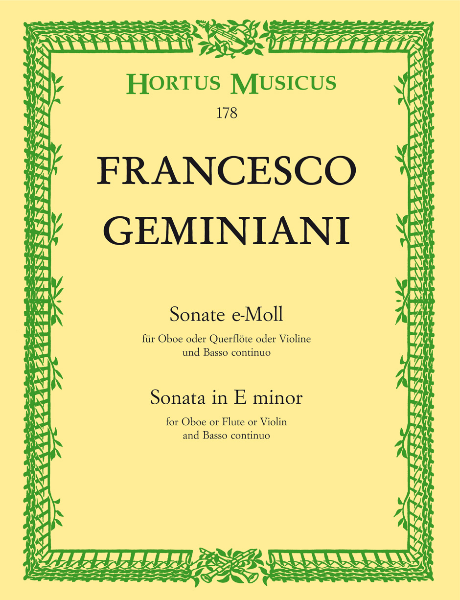 Vorderes Coverbild Sonate für Oboe oder Querflöte oder Violine und Basso continuo e-Moll