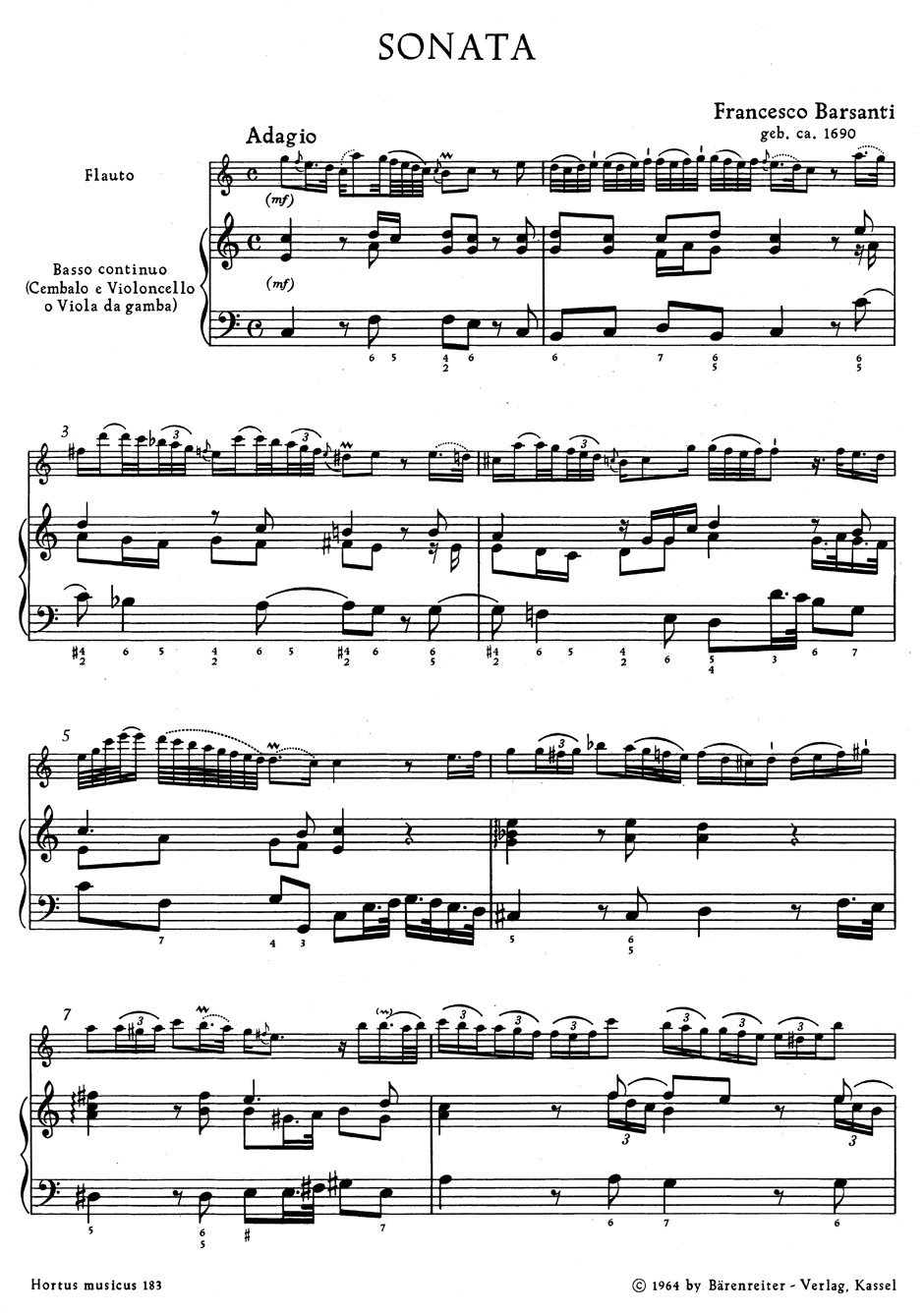 Anderes Coverbild Sonate für Altblockflöte oder Querflöte und Basso continuo C-Dur