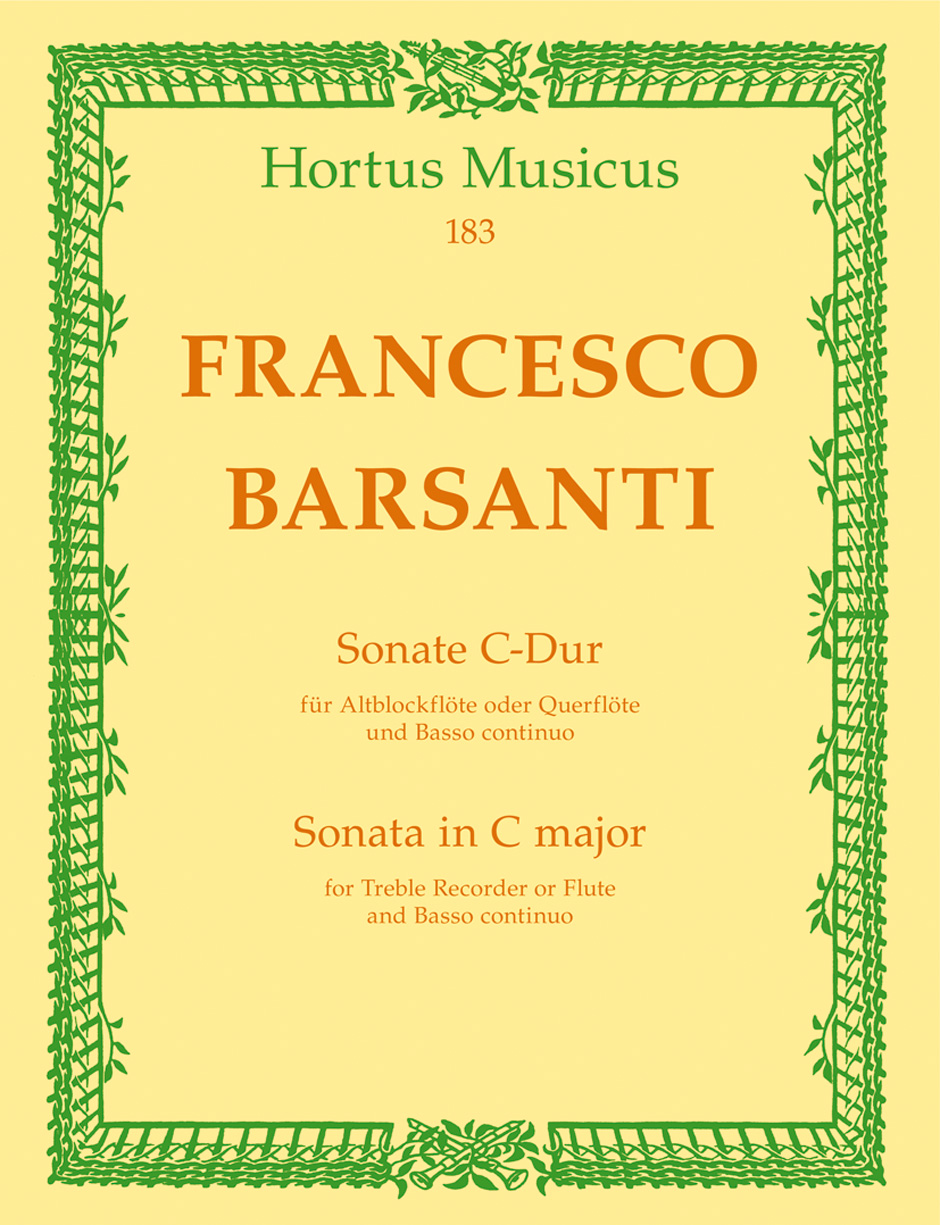 Vorderes Coverbild Sonate für Altblockflöte oder Querflöte und Basso continuo C-Dur