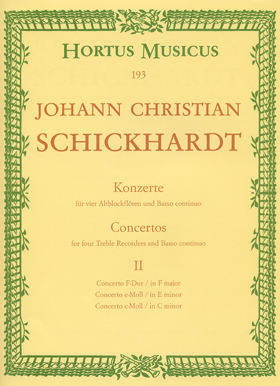 Vorderes Coverbild Konzerte für vier Altblockflöten und Basso continuo