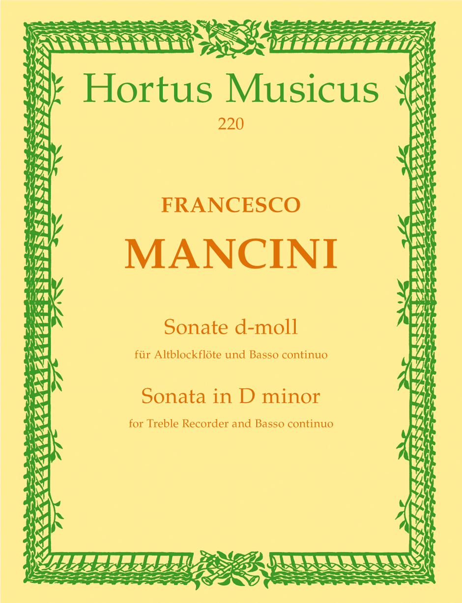 Vorderes Coverbild Sonate für Altblockflöte und Basso continuo d-Moll