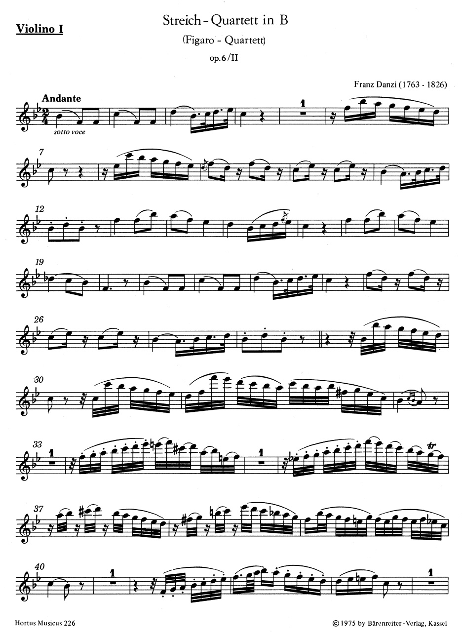 Anderes Coverbild Streichquartett "Figaro-Quartett" B-Dur op. 6/2