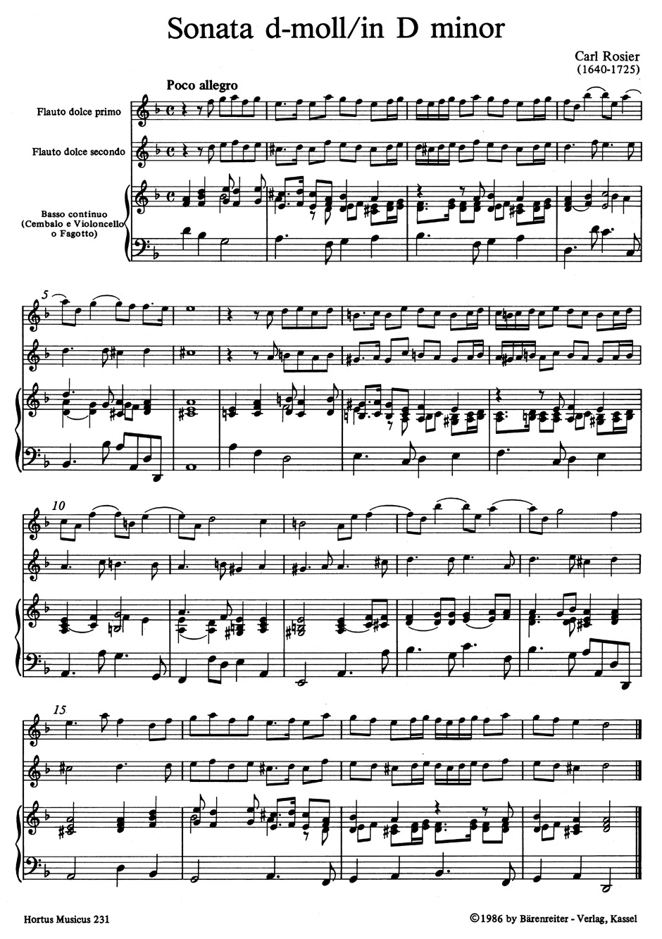 Anderes Coverbild Zwei Triosonaten für zwei Altblockflöten (Violinen oder andere Instrumente) und Basso continuo