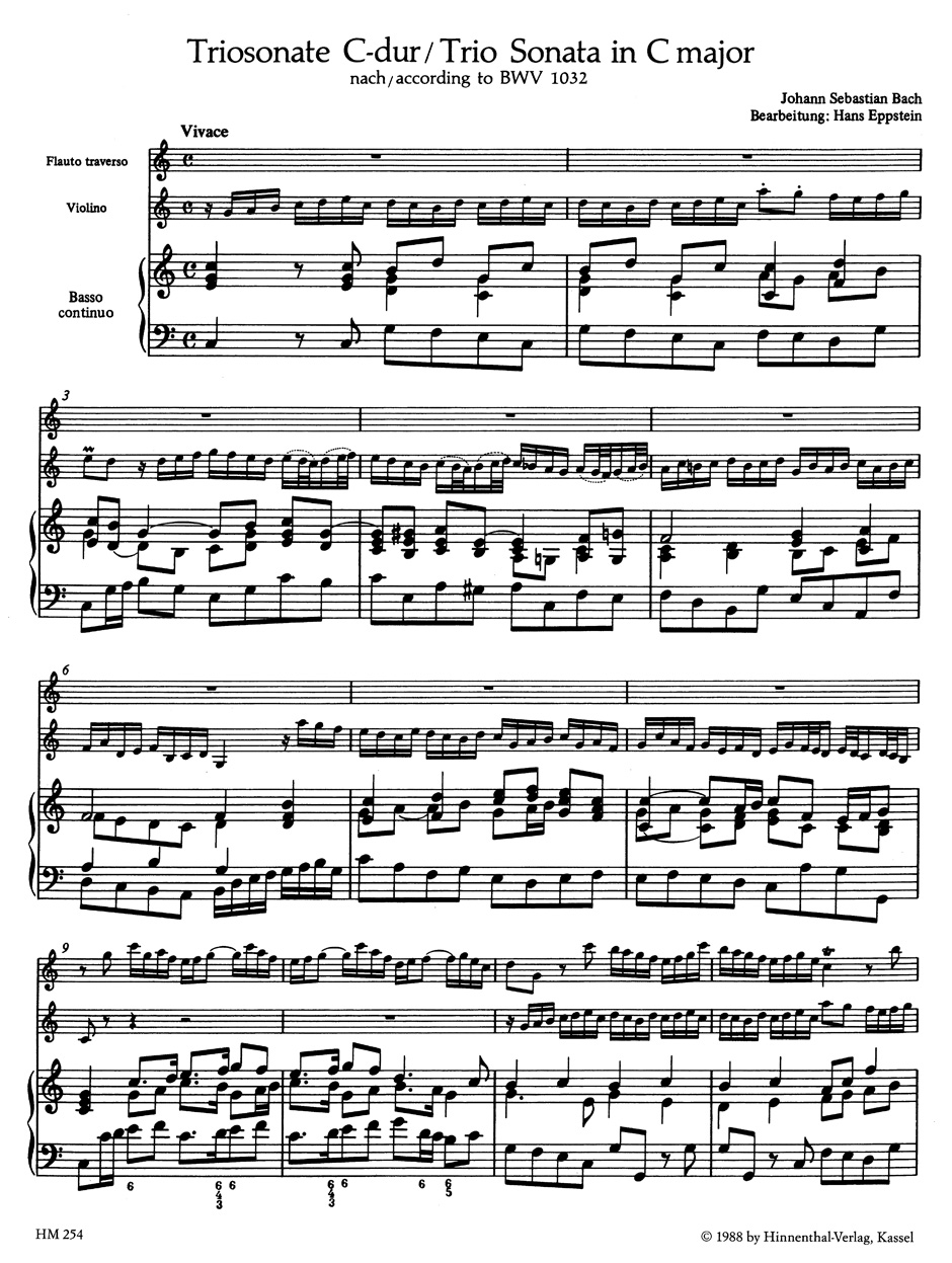 Anderes Coverbild Triosonate für Flöte, Violine und Basso continuo C-Dur