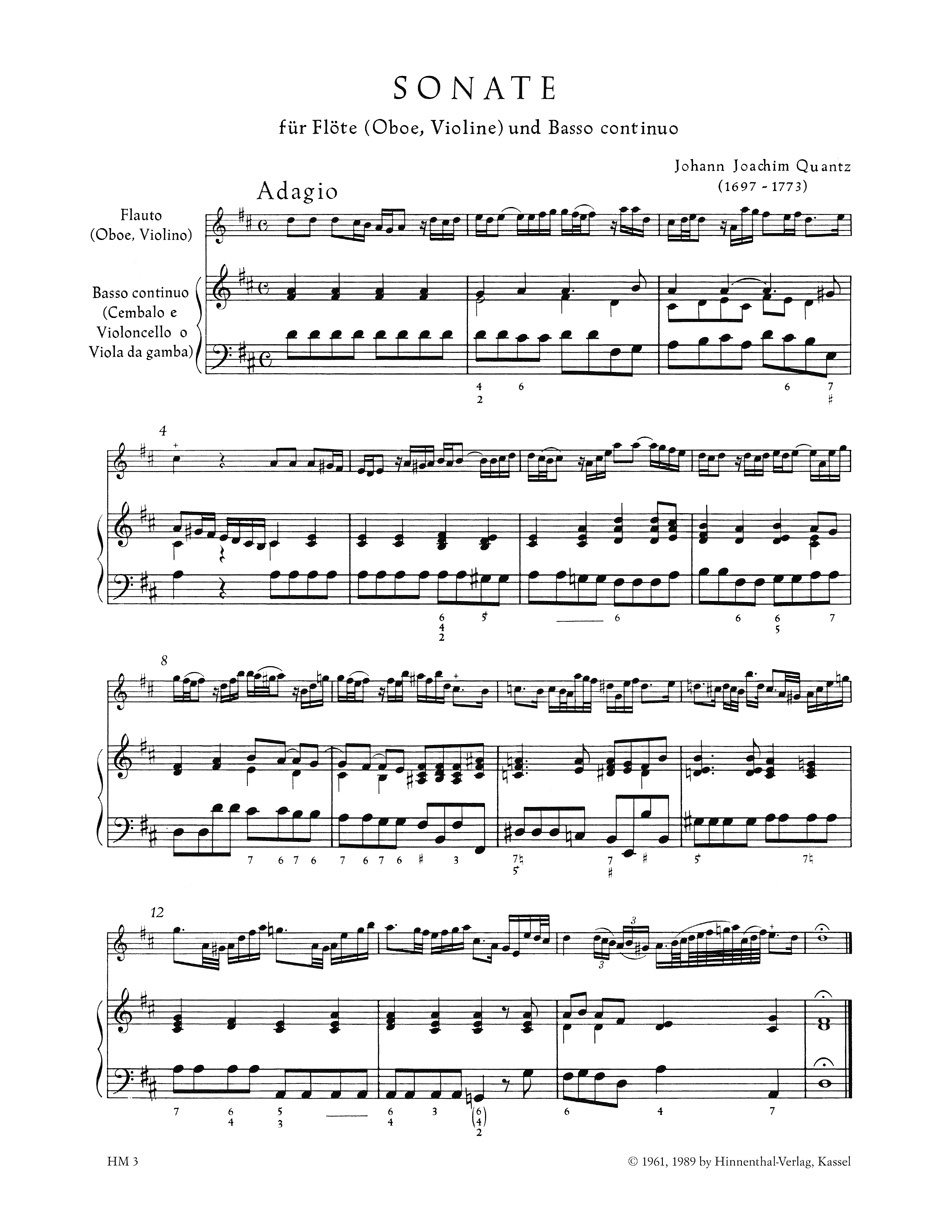 Anderes Coverbild Sonate für Flöte (Oboe, Violine) und Basso continuo D-Dur