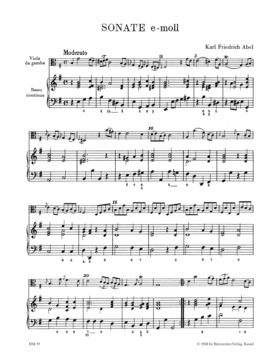 Anderes Coverbild Sechs Sonaten für Viola da gamba (Violine, Flöte) und Basso continuo. Heft 1