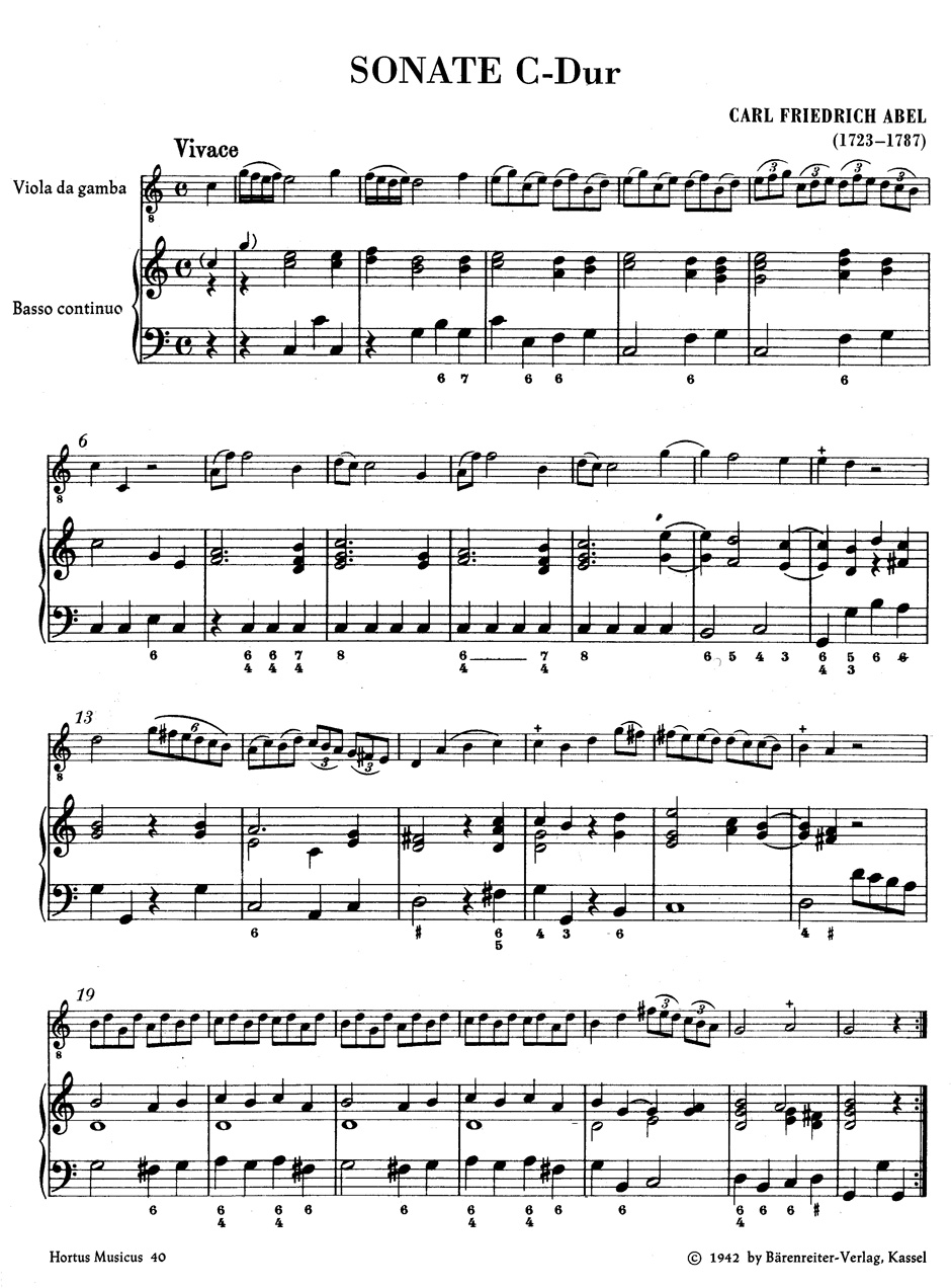 Anderes Coverbild Sechs Sonaten für Viola da gamba (Violine, Flöte) und Basso continuo. Heft 2