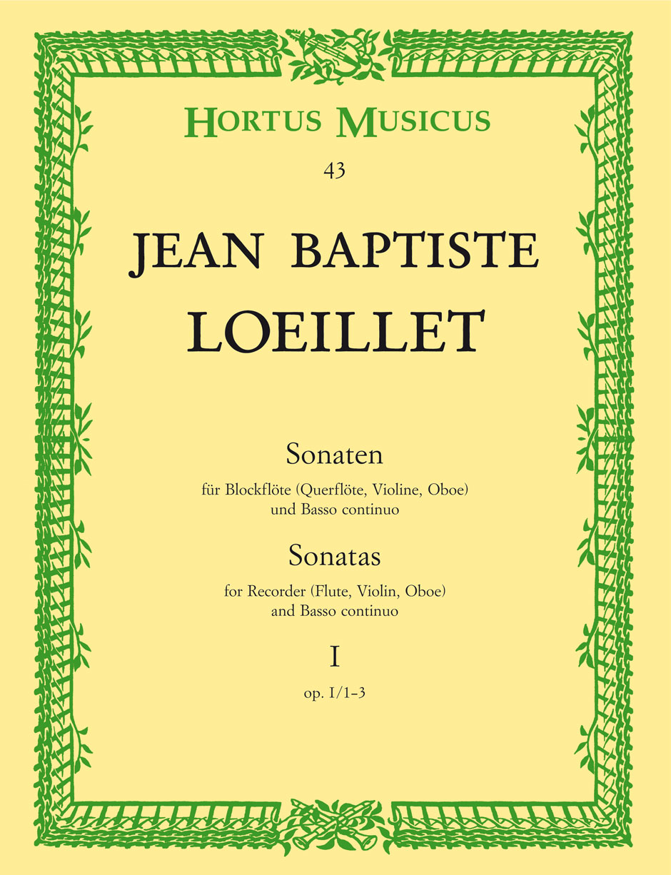 Vorderes Coverbild Sonaten für Blockflöte (Querflöte, Violine, Oboe) und Basso continuo op. I/1-3