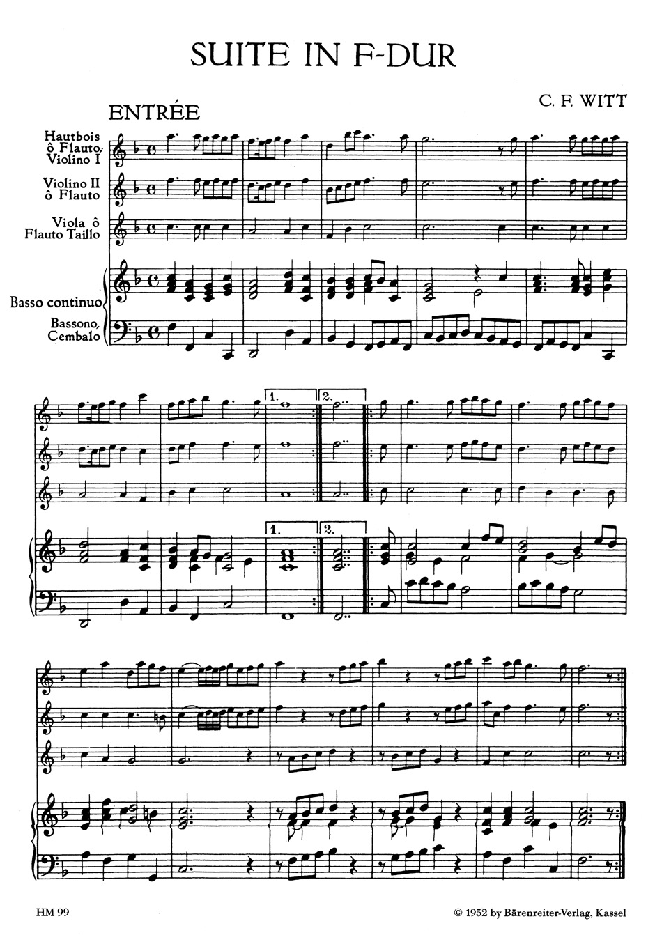 Anderes Coverbild Suite für zwei Altblockflöten und eine Tenorblockflöte oder andere Instrumente und Basso continuo F-Dur