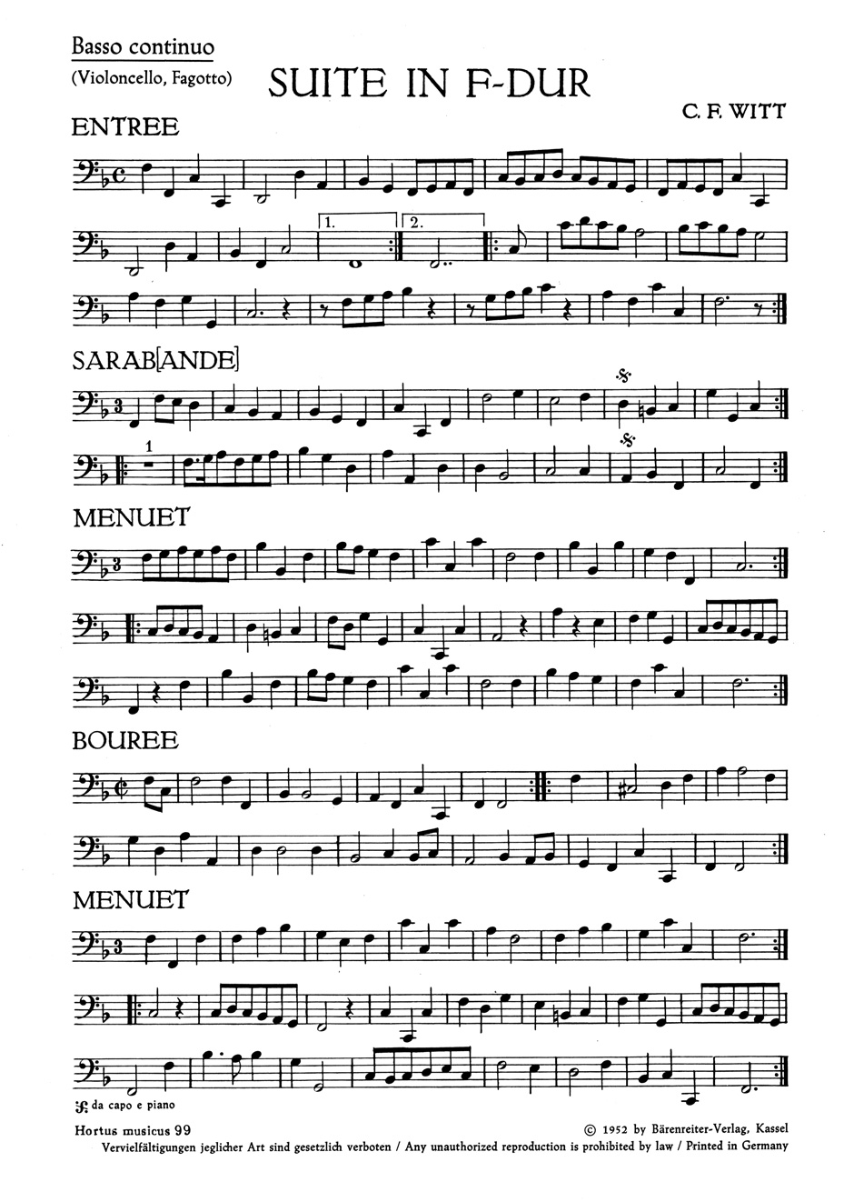 Vorderes Coverbild Suite für zwei Altblockflöten und eine Tenorblockflöte oder andere Instrumente und Basso continuo F-Dur