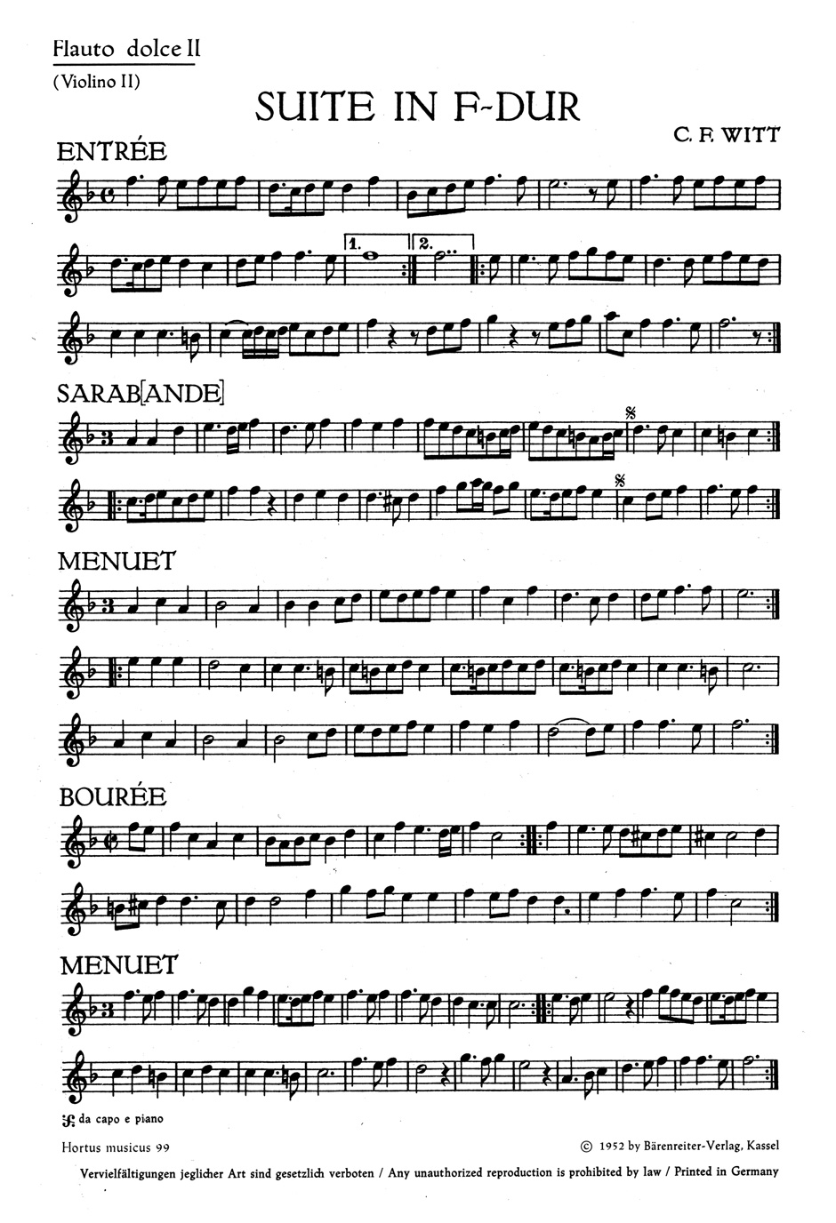 Vorderes Coverbild Suite für zwei Altblockflöten und eine Tenorblockflöte oder andere Instrumente und Basso continuo F-Dur