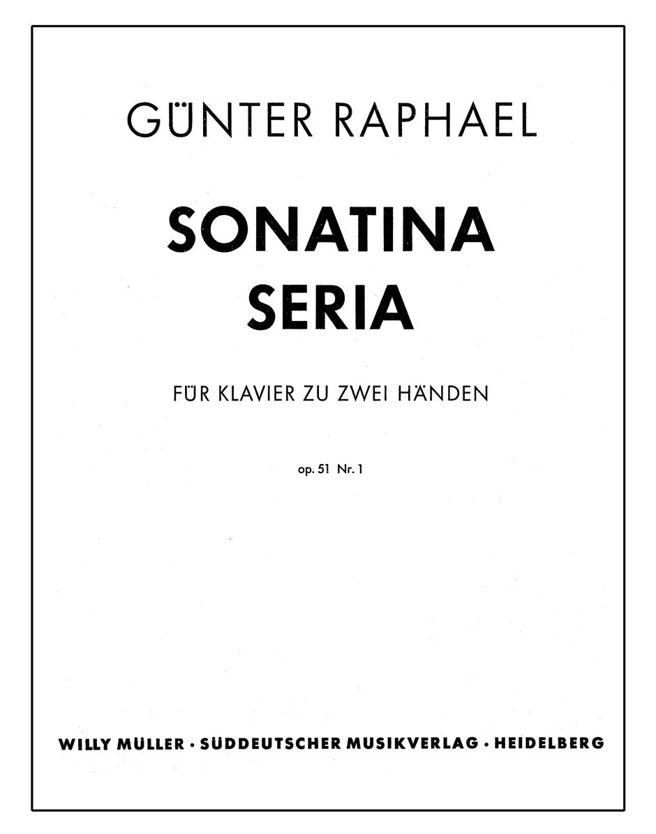 Vorderes Coverbild Sonatina seria (1944) op. 51,1