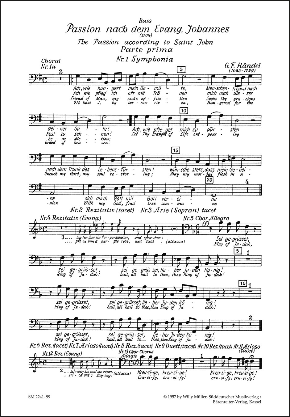 Vorderes Coverbild Passion für Solostimmen, Chor und Orchester (1704)