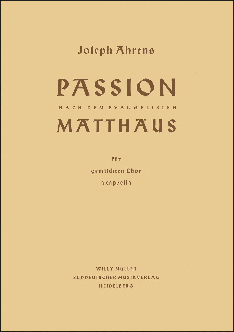 Vorderes Coverbild Passion nach dem Evangelisten Matthäus (1950)