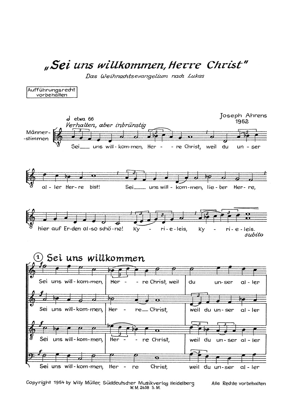 Anderes Coverbild Sei uns willkommen, Herre Christ (1952)