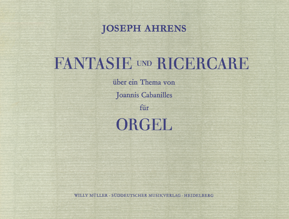 Vorderes Coverbild Fantasie und Ricercare über ein Thema von Joannis Cabaniles
