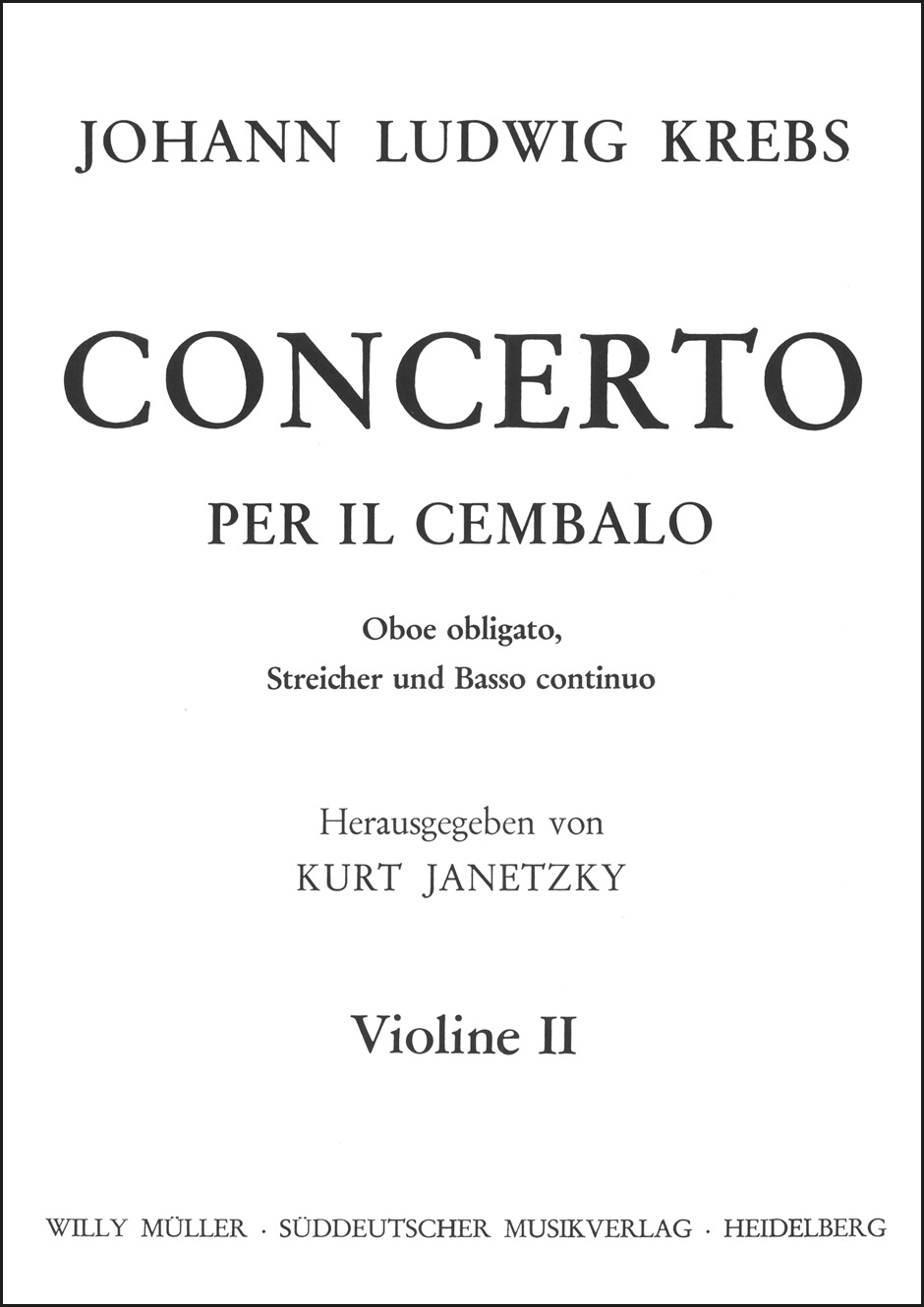 Vorderes Coverbild Cembalo-Konzert h-Moll