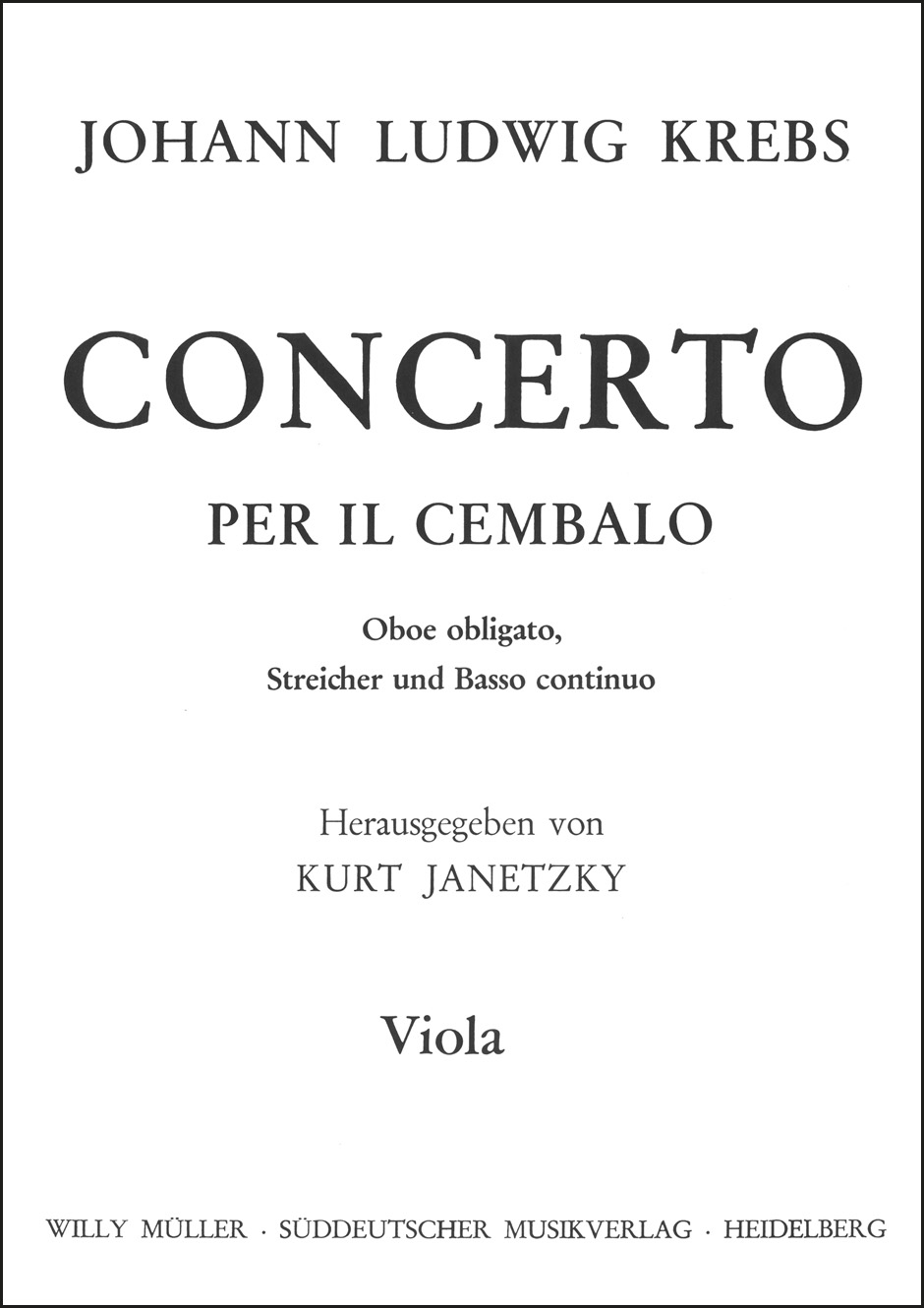 Vorderes Coverbild Cembalo-Konzert h-Moll