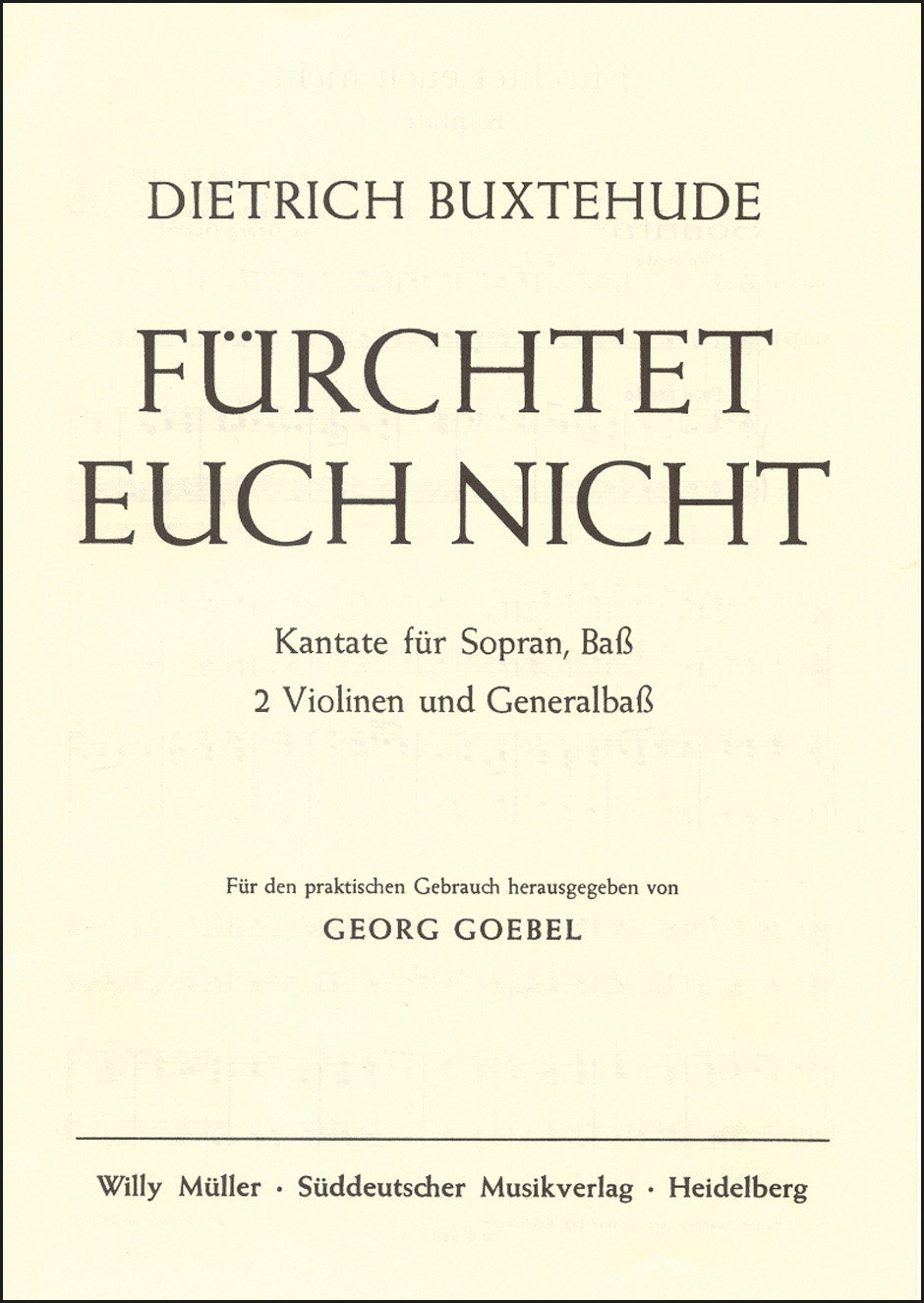Anderes Coverbild Fürchtet euch nicht BuxWv 30