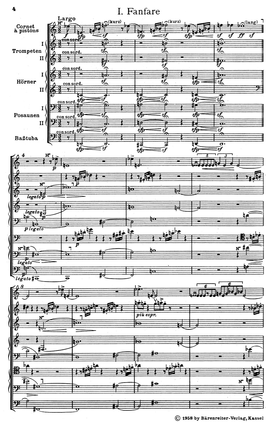 Vorderes Coverbild Serenade I für acht Blechbläser (1927/1928)