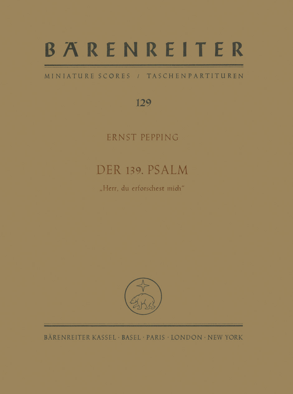 Vorderes Coverbild Der 139. Psalm "Herr, du erforschest mich" (1964)