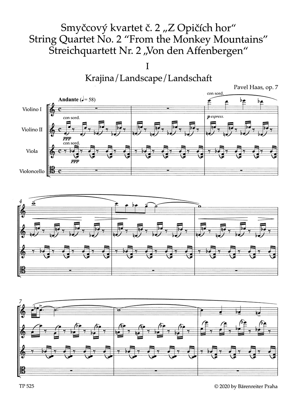 Vorderes Coverbild Streichquartett Nr. 2 op. 7 "Von den Affenbergen"