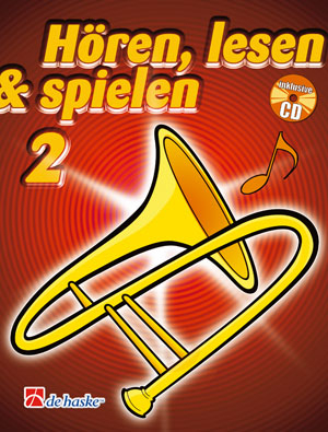 Vorderes Coverbild Hören, Lesen & Spielen 2 Posaune in B TC
