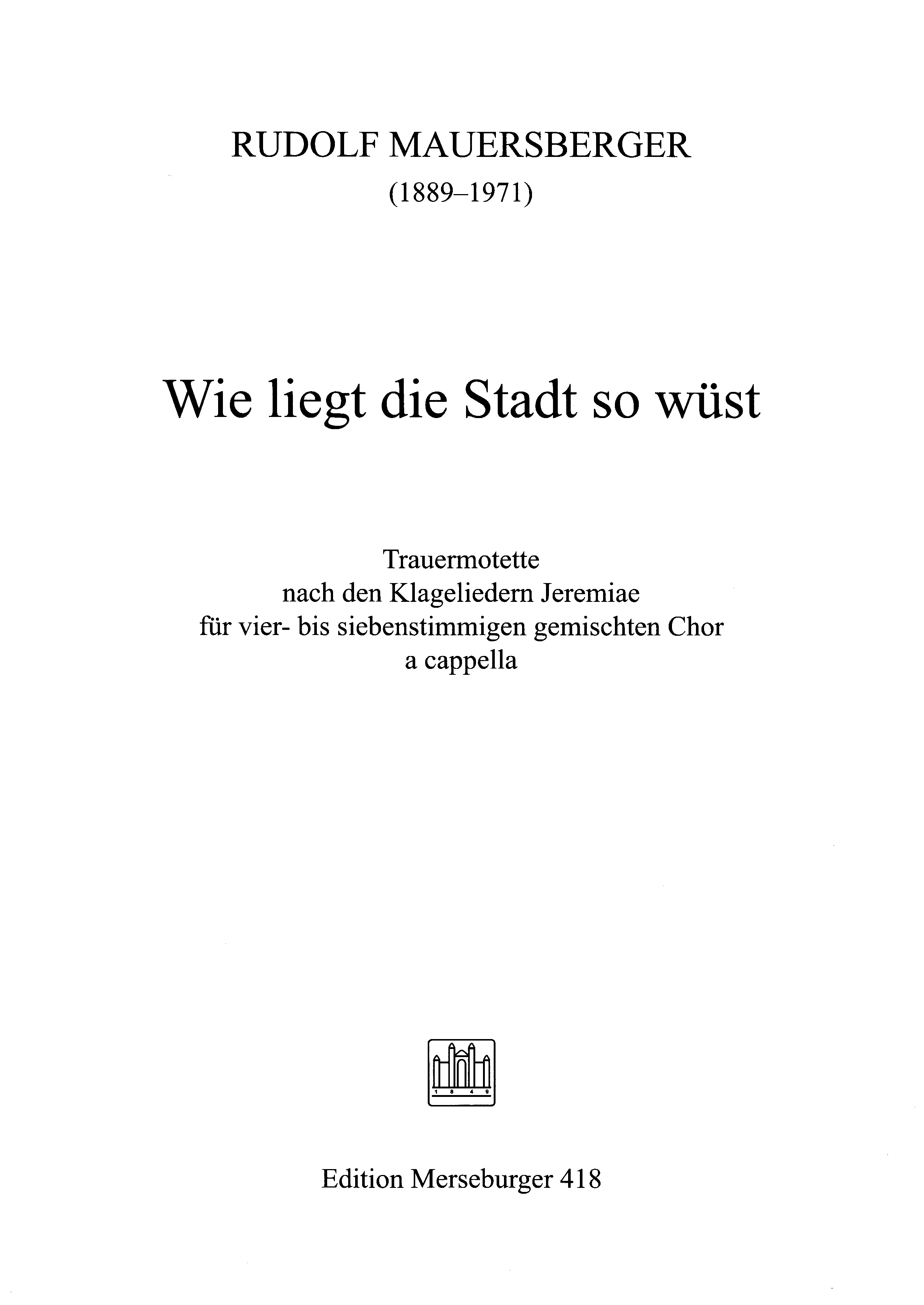 Vorderes Coverbild Wie liegt die Stadt so wüst.