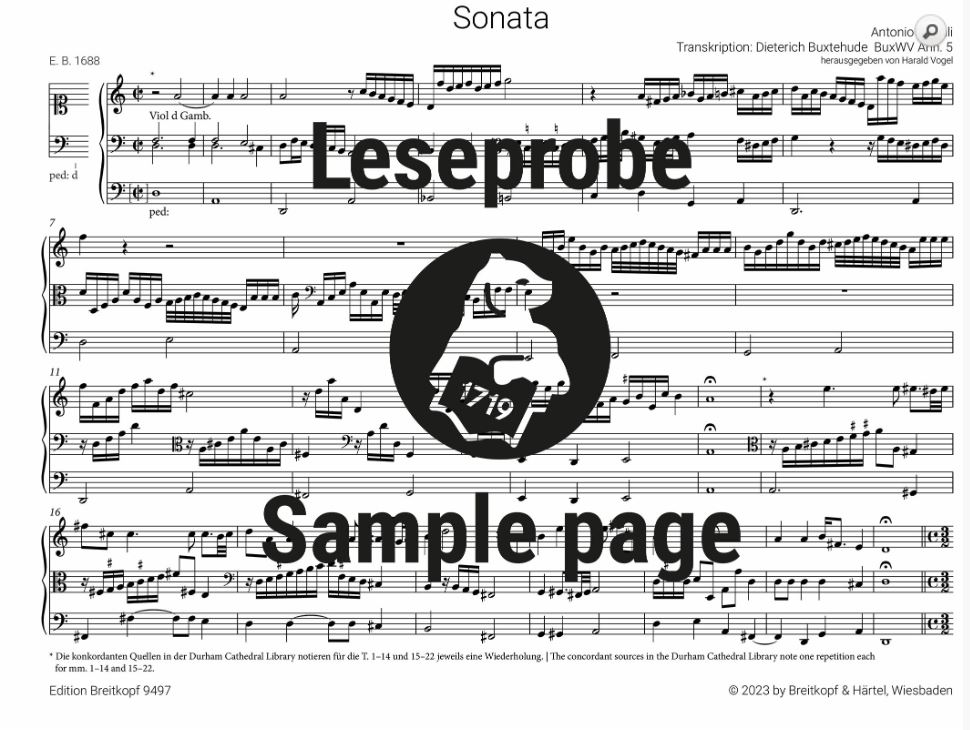 Vorderes Coverbild Sonata BuxWV Anh. 5