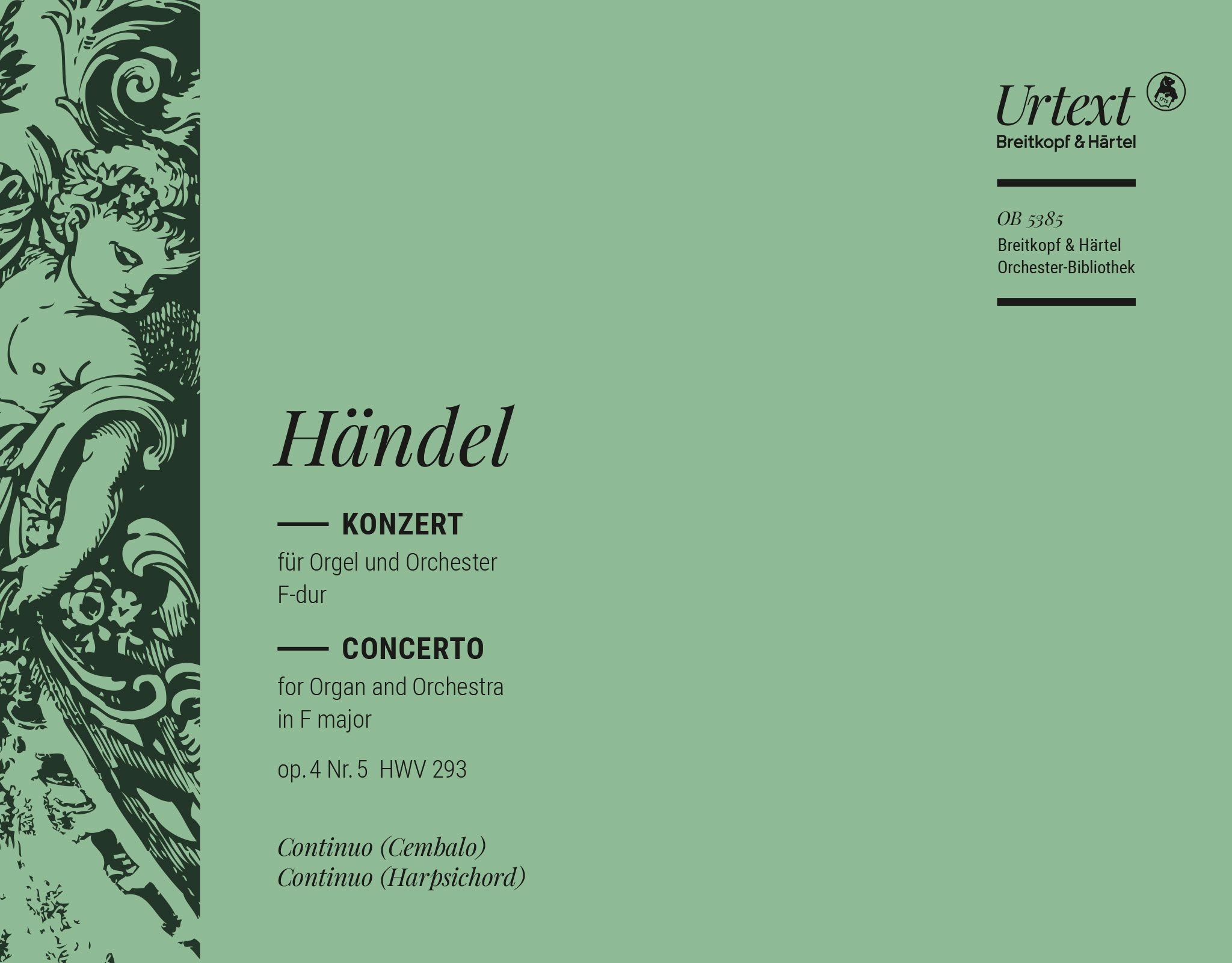 Vorderes Coverbild Orgelkonzert (Nr. 5) F-dur op. 4/5 HWV 293