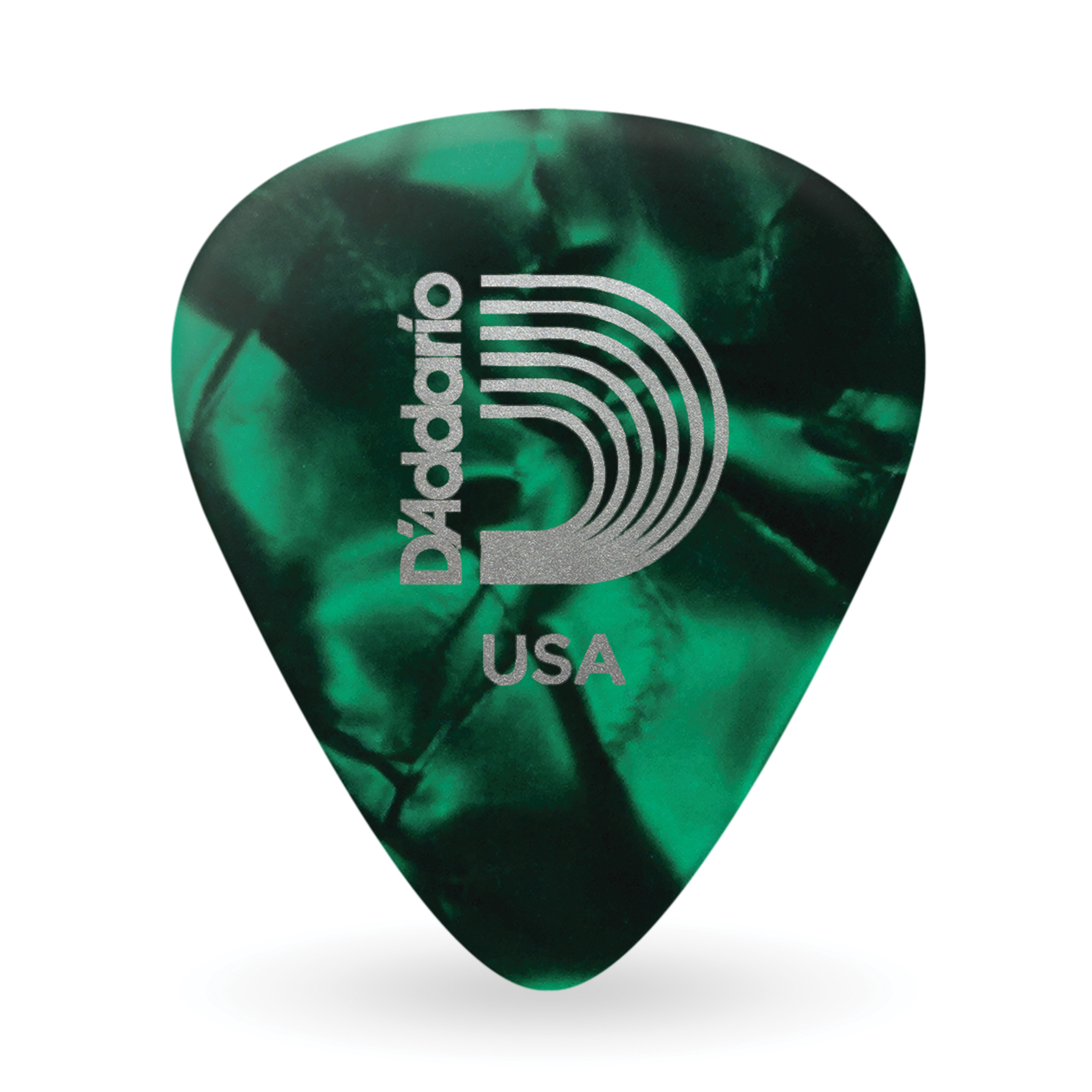 Vorderes Coverbild D'Addario Green Pearl Zelluloid-Gitarren-Picks, 25er-Packung, Extra Heavy